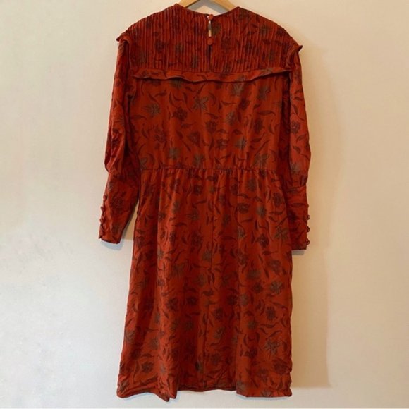 Vintage Handmade Printed Long Sleeve Dress - Picture 4 of 5